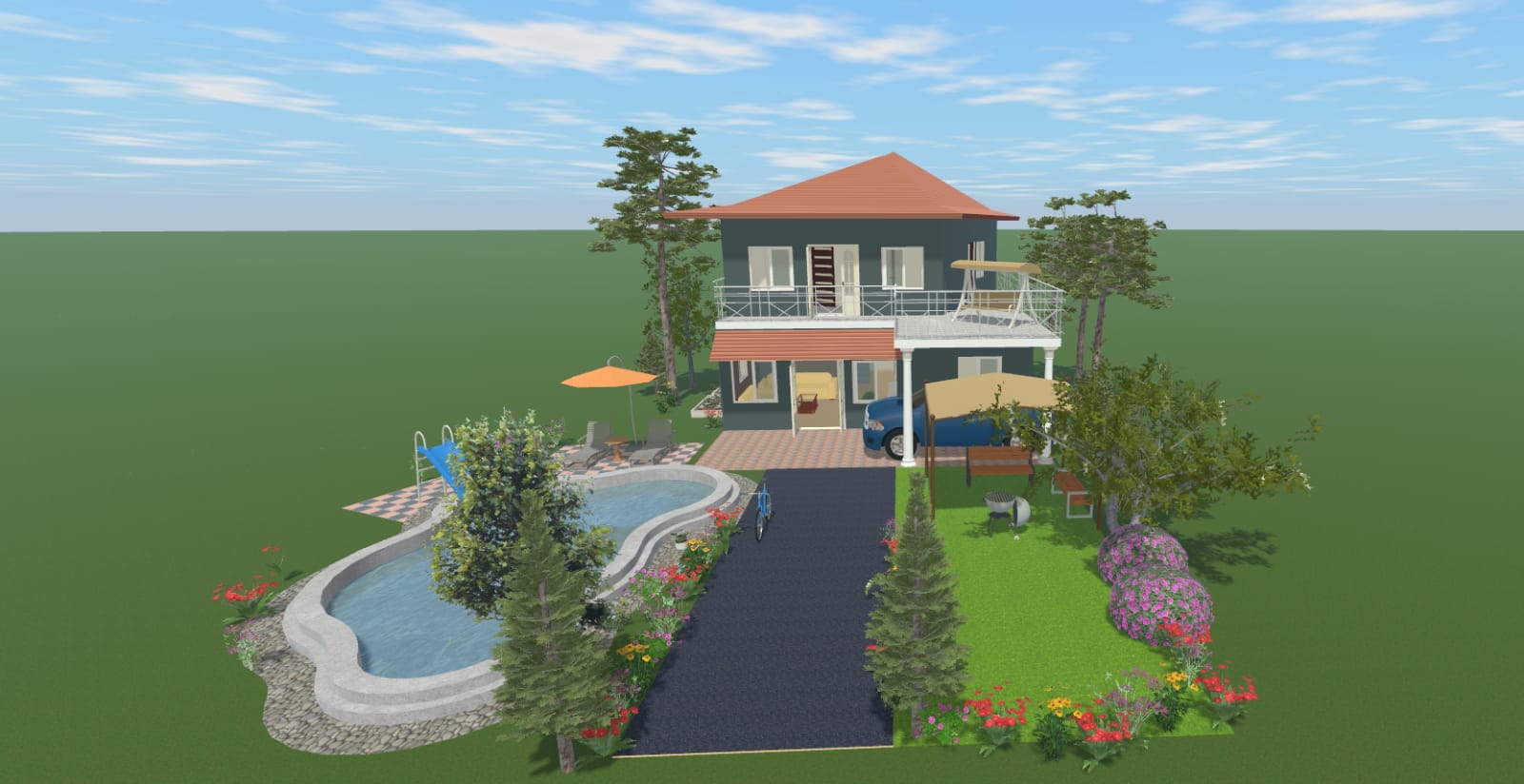 Bungalow House Design by Saikas